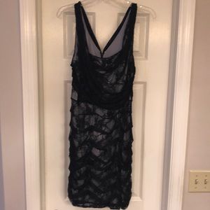Black and silver lace dress